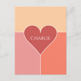 Postkarte des Herzmusters individuelle Name