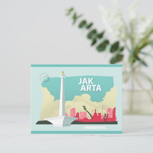 Postkarte des indonesischen Nationaldenkmals (Stehend Vorderseite)