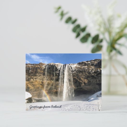 Postkarte des isländischen Wasserfalls (Stehend Vorderseite)