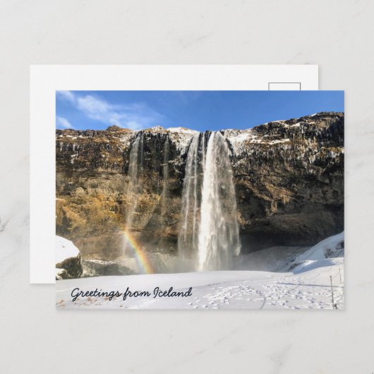 Postkarte des isländischen Wasserfalls (Vorne/Hinten)