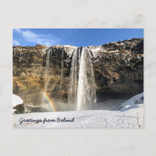 Postkarte des isländischen Wasserfalls (Vorderseite)