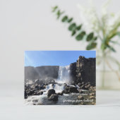Postkarte des isländischen Wasserfalls (Stehend Vorderseite)