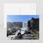 Postkarte des isländischen Wasserfalls (Vorne/Hinten)