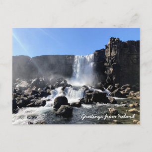 Postkarte des isländischen Wasserfalls