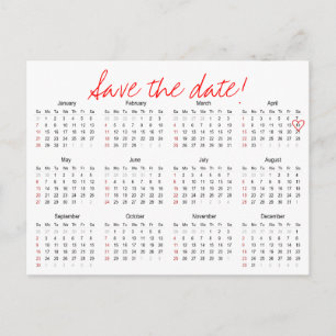 Postkarte des Jahr-Kalender-2018 Save the Date