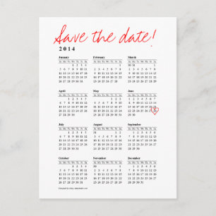 Postkarte des Kalender-2014 Save the Date
