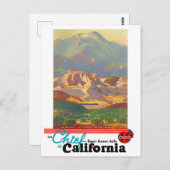 Postkarte des kalifornischen Jahrgangs (Vorne/Hinten)