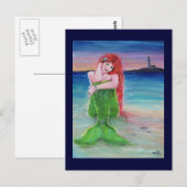 Postkarte des Leuchtturms Mermaid von Renee Lavoie (Vorne/Hinten)