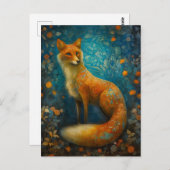 Postkarte des Magischen Forest Fox (Vorne/Hinten)