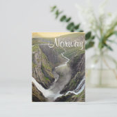 Postkarte des norwegischen Wasserfalls Voringsfoss (Stehend Vorderseite)
