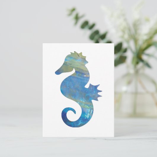 Postkarte des Opal Sea Pferdes (Stehend Vorderseite)