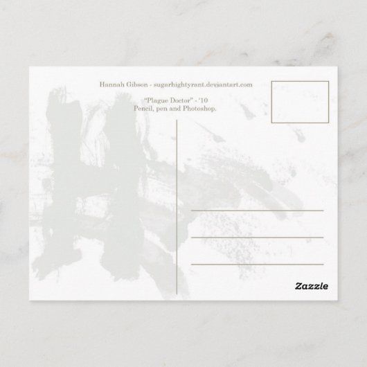 Postkarte des Pestärzts (Rückseite)