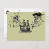 Postkarte des Piratenschiffs (Vorne/Hinten)