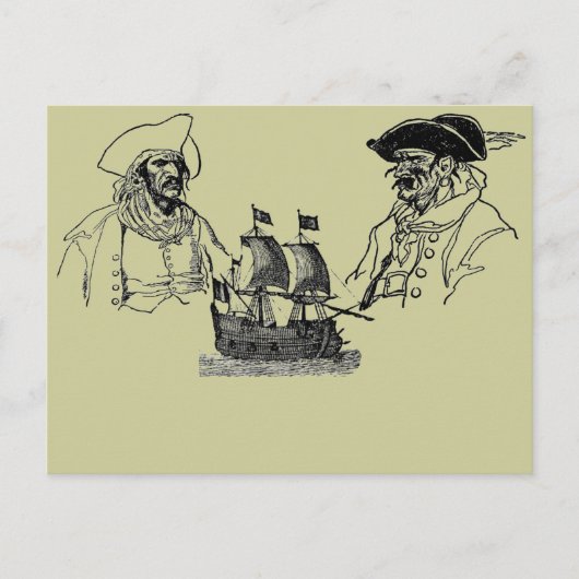 Postkarte des Piratenschiffs (Vorderseite)