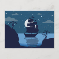 Postkarte des Piratenschiffs