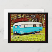 Postkarte des Retro-Campers (Vorne/Hinten)