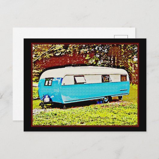 Postkarte des Retro-Campers (Vorne/Hinten)