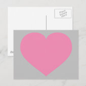 Postkarte des rosa Herzens (Vorne/Hinten)