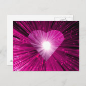 Postkarte des rosa Herzens (Vorne/Hinten)