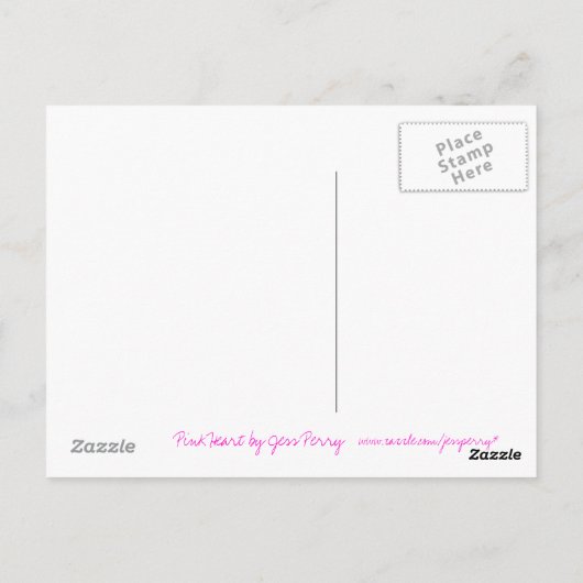 Postkarte des rosa Herzens (Rückseite)
