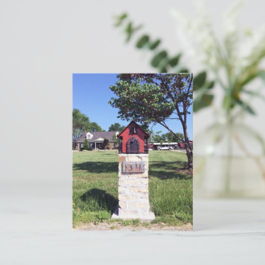 Postkarte des Roten Hauses (Stehend Vorderseite)