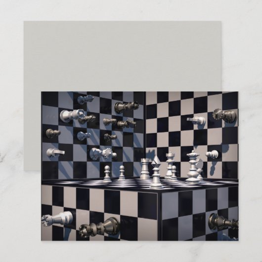 Postkarte des Schachs 3D (Vorne/Hinten)