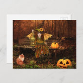 Postkarte des verzauberten Halloween mit Waldweide (Vorne/Hinten)