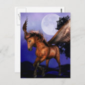 Postkarte des verzauberten Pegasus (Vorne/Hinten)