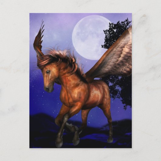 Postkarte des verzauberten Pegasus (Vorderseite)