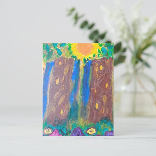 Postkarte des verzauberten Waldes (Stehend Vorderseite)