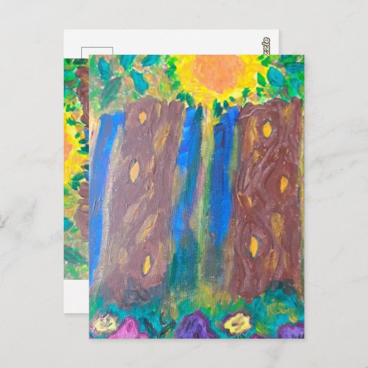 Postkarte des verzauberten Waldes (Vorne/Hinten)