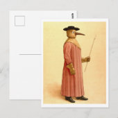 Postkarte des Vintagen Pestärzts (Vorne/Hinten)