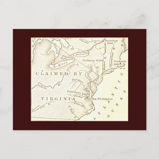 Postkarte des Virginia-Gebiets (Vorderseite)