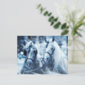 Postkarte des Weißen Pferdes (Stehend Vorderseite)