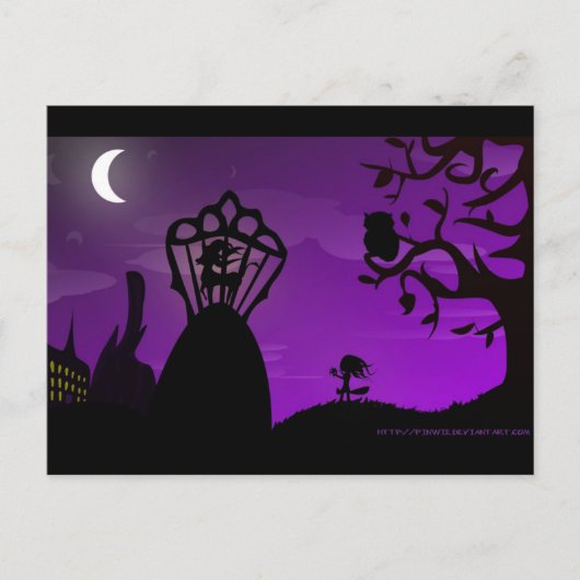 Postkarte - Design der Lila- und Schwarz-Einhorn-S (Vorderseite)