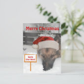 Postkarte Deutscher Hirte Santa Stopp hier Untersc (Stehend Vorderseite)