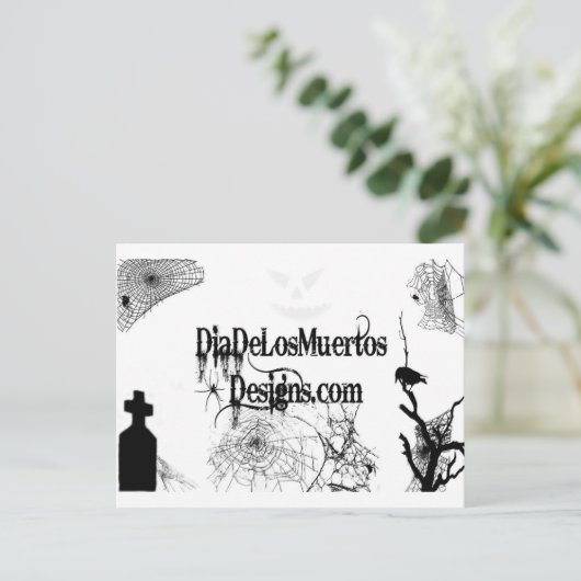 Postkarte DiaDeLosMuertosDesigns-Skript (Stehend Vorderseite)