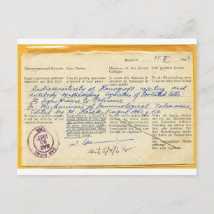 Postkarte, die 1963 von einem Onkologie-Labrador v Postkarte
