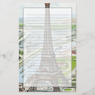 Postkarte, die den Eiffelturm darstellt Briefpapier
