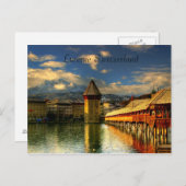 Postkarte die Luzerne-Schweiz-Kapellen-der Brücke (Vorne/Hinten)