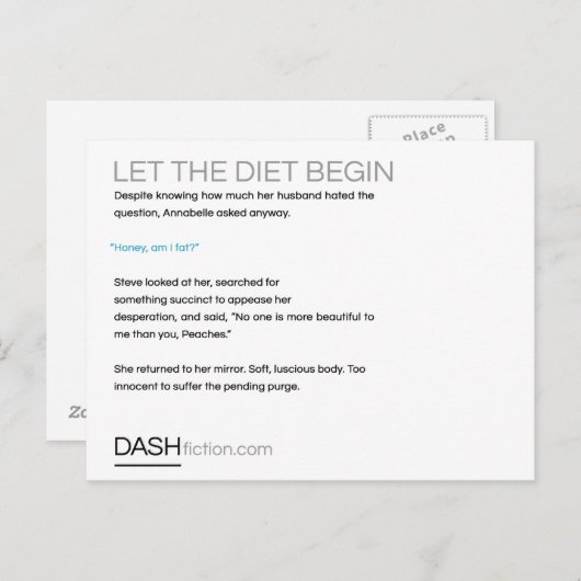 Postkarte Diet Begin gelassen (Vorne/Hinten)