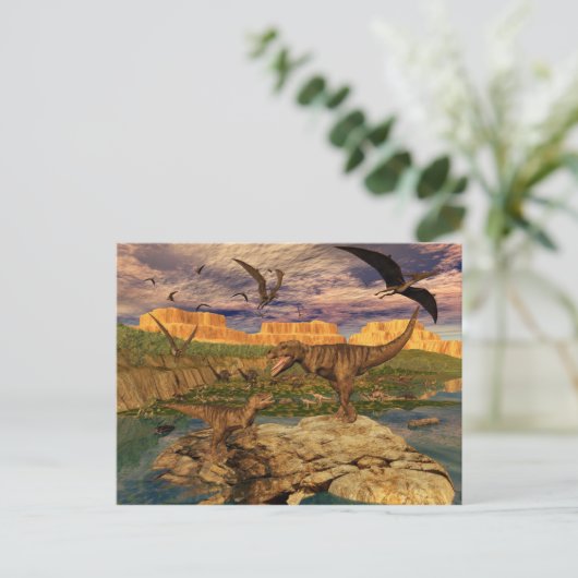 Postkarte Dinosaurier (Stehend Vorderseite)