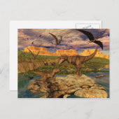 Postkarte Dinosaurier (Vorne/Hinten)
