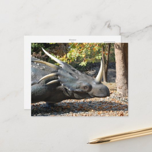 Postkarte _ Dinosaurier _ Triceratops (Vorderseite/Rückseite Beispiel)