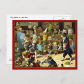 Postkarte: "Dog School" von Louis Wain Postkarte (Vorne/Hinten)