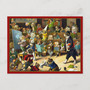 Postkarte: "Dog School" von Louis Wain Postkarte