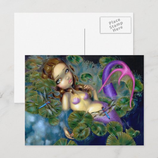 Postkarte "Dragonfly Mermaid" (Vorne/Hinten)