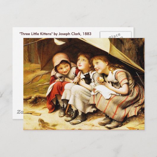 Postkarte: Drei kleine Kätzchen Postkarte (Vorne/Hinten)