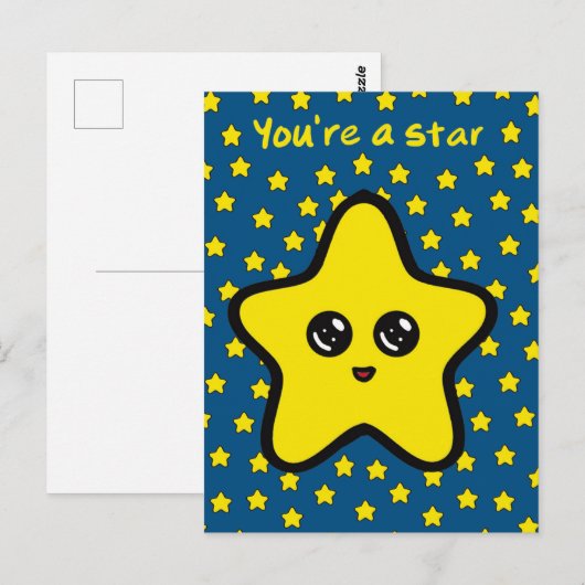 Postkarte "Du bist ein Star" (Vorne/Hinten)