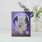 Postkarte "Dunkelende Rose" (Stehend Vorderseite)